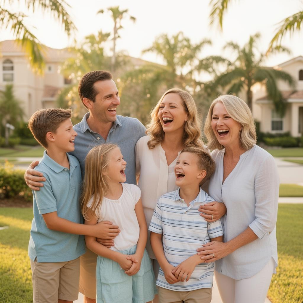 Happy family in Florida
